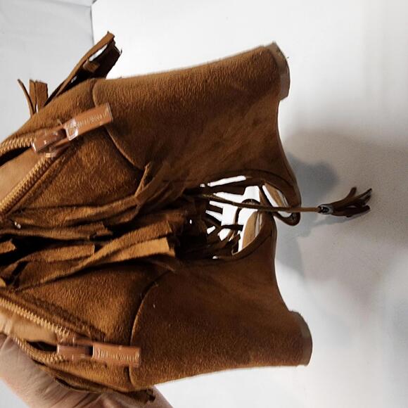 EUC New Women Nature Breeze Tasha-01 Suede Fringe Open Toe  Wedge Sandal 10 - Picture 9 of 9